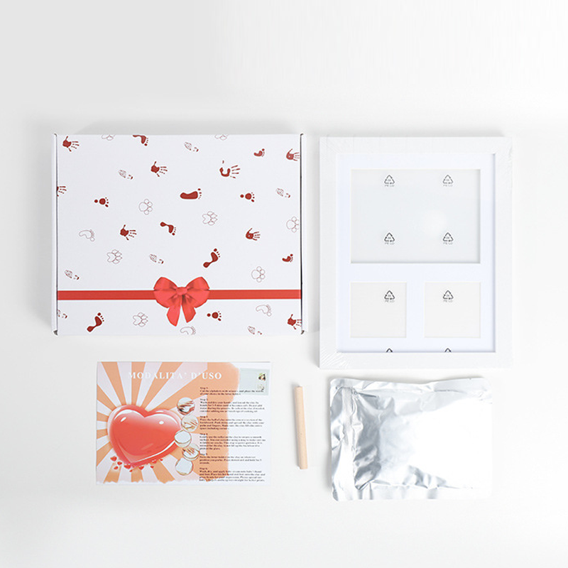 🐾 Baby & Pet Footprint Keepsake Frame Kit – Triple-Window Wooden Frame, Non-Toxic Soft Clay & Modern Minimalist Design – Capture Lifelong Memories in One Frame 👶
