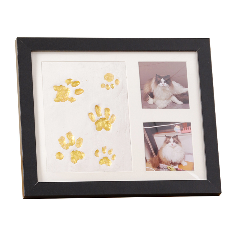 🐾 Baby & Pet Footprint Keepsake Frame Kit – Triple-Window Wooden Frame, Non-Toxic Soft Clay & Modern Minimalist Design – Capture Lifelong Memories in One Frame 👶