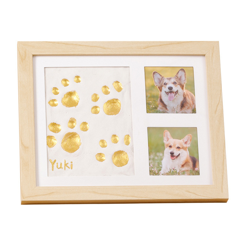 🐾 Baby & Pet Footprint Keepsake Frame Kit – Triple-Window Wooden Frame, Non-Toxic Soft Clay & Modern Minimalist Design – Capture Lifelong Memories in One Frame 👶