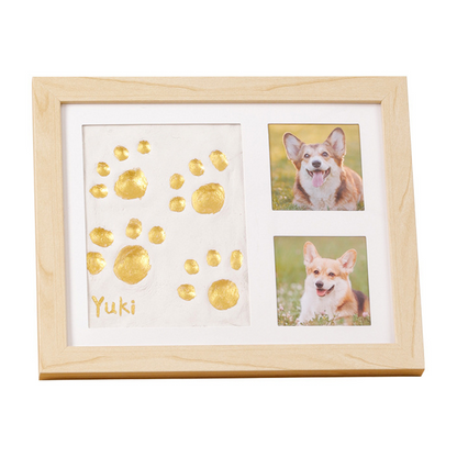 🐾 Baby & Pet Footprint Keepsake Frame Kit – Triple-Window Wooden Frame, Non-Toxic Soft Clay & Modern Minimalist Design – Capture Lifelong Memories in One Frame 👶