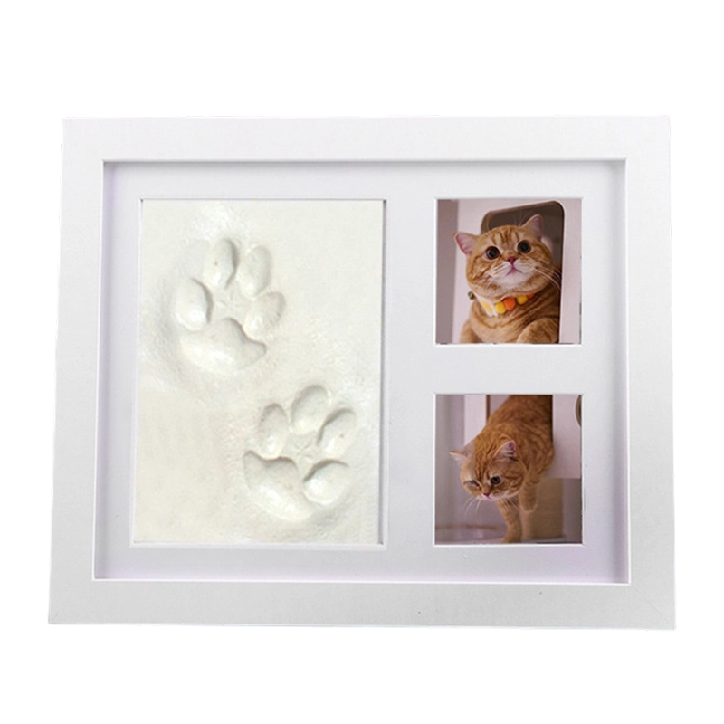 🐾 Baby & Pet Footprint Keepsake Frame Kit – Triple-Window Wooden Frame, Non-Toxic Soft Clay & Modern Minimalist Design – Capture Lifelong Memories in One Frame 👶