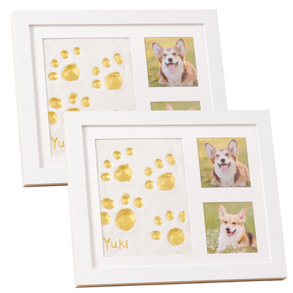 🐾 Baby & Pet Footprint Keepsake Frame Kit – Triple-Window Wooden Frame, Non-Toxic Soft Clay & Modern Minimalist Design – Capture Lifelong Memories in One Frame 👶