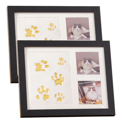🐾 Baby & Pet Footprint Keepsake Frame Kit – Triple-Window Wooden Frame, Non-Toxic Soft Clay & Modern Minimalist Design – Capture Lifelong Memories in One Frame 👶