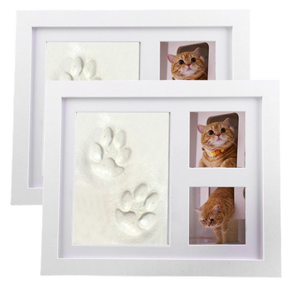 🐾 Baby & Pet Footprint Keepsake Frame Kit – Triple-Window Wooden Frame, Non-Toxic Soft Clay & Modern Minimalist Design – Capture Lifelong Memories in One Frame 👶