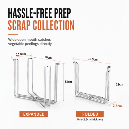 🗑️✨ Foldable Stainless Steel Trash Bag Stand – Space-Saving Holder for Kitchen, Garage & Outdoor Use