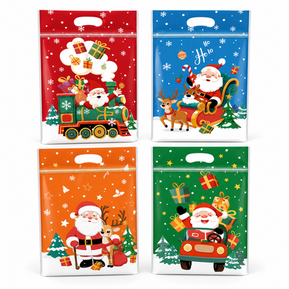 🎄🍪 50PCS Christmas Treat Gift Bags – Cute Stand-Up Zipper Pouches for Cookies, Candy & Homemade Goodies