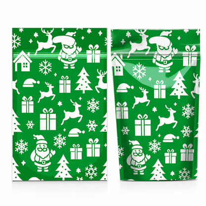 🎄🍪 50PCS Christmas Treat Gift Bags – Cute Stand-Up Zipper Pouches for Cookies, Candy & Homemade Goodies