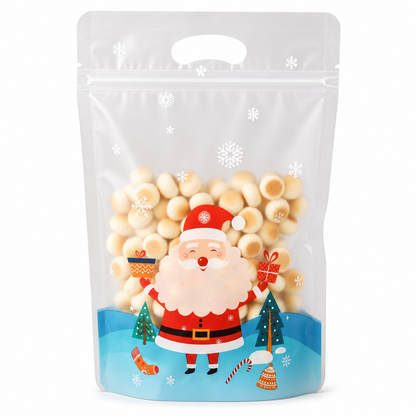 🎄🍪 50PCS Christmas Treat Gift Bags – Cute Stand-Up Zipper Pouches for Cookies, Candy & Homemade Goodies