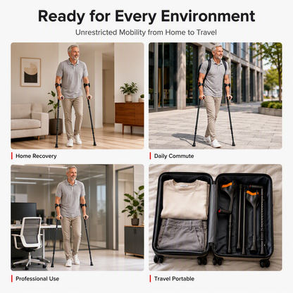🦯✨ Foldable Forearm Mobility Aid – Adjustable, Non-Slip Support for Everyday Walking & Recovery