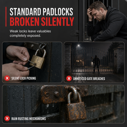 🚨🔒 Heavy-Duty Alarm Security Lock – Aluminum Alloy Anti-Theft Protection for Gates, Bikes & Storage