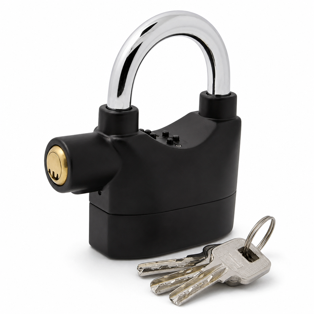 🚨🔒 Heavy-Duty Alarm Security Lock – Aluminum Alloy Anti-Theft Protection for Gates, Bikes & Storage