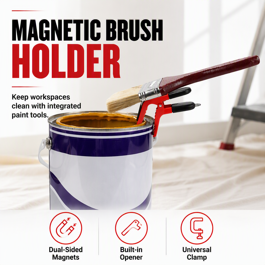 🎨🧲 Magnetic Paint Brush Holder Clip – Hands-Free Universal Clamp for Cleaner, Easier Painting