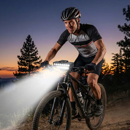 🚴💡 30-LED Dual Beam Cycling Light – 7 Modes, Digital Battery Display & USB-C Rechargeable