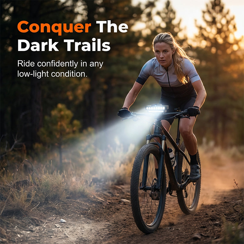 🚴💡 30-LED Dual Beam Cycling Light – 7 Modes, Digital Battery Display & USB-C Rechargeable