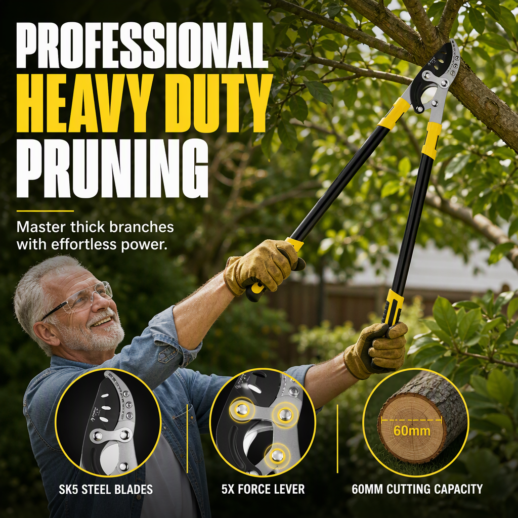 🌳✂️ Power-Leverage Garden Loppers – Heavy-Duty Branch Cutters for Easier Tree & Orchard