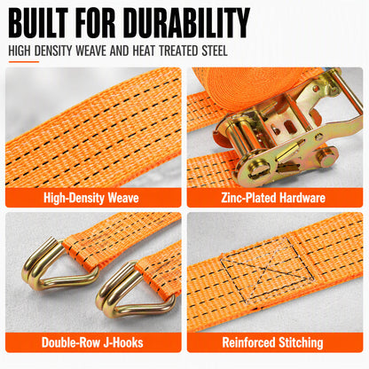 🚚💪 Heavy-Duty Ratchet Cargo Strap – Secure Double-Hook Tie Down for Cars, Trucks & Trailers