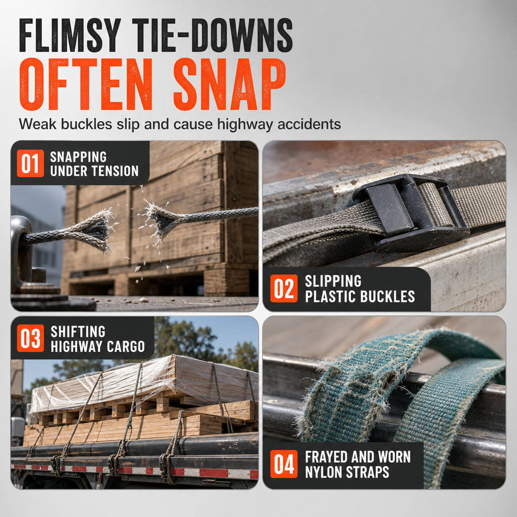🚚💪 Heavy-Duty Ratchet Cargo Strap – Secure Double-Hook Tie Down for Cars, Trucks & Trailers