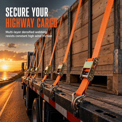 🚚💪 Heavy-Duty Ratchet Cargo Strap – Secure Double-Hook Tie Down for Cars, Trucks & Trailers