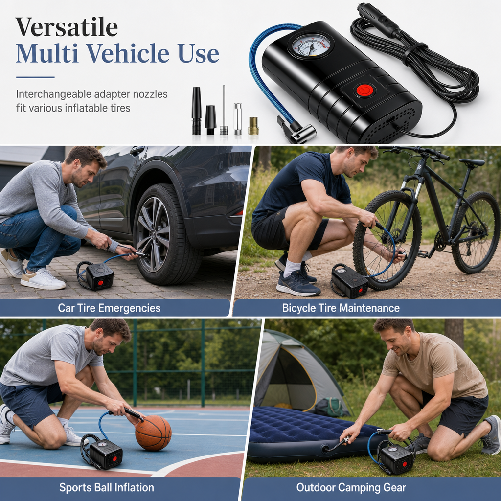 🚗💨 Portable Electric Tire Air Pump – Compact Handheld Inflator for Cars, EVs & Bicycles