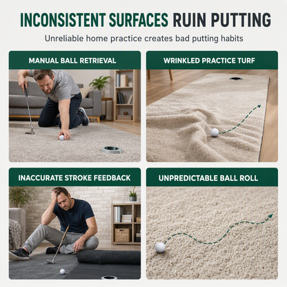 ⛳🎯 3-Hole Portable Putting Practice Green – 8.66FT Indoor & Outdoor Golf Training Mat