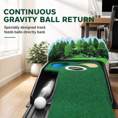 ⛳🎯 3-Hole Portable Putting Practice Green – 8.66FT Indoor & Outdoor Golf Training Mat