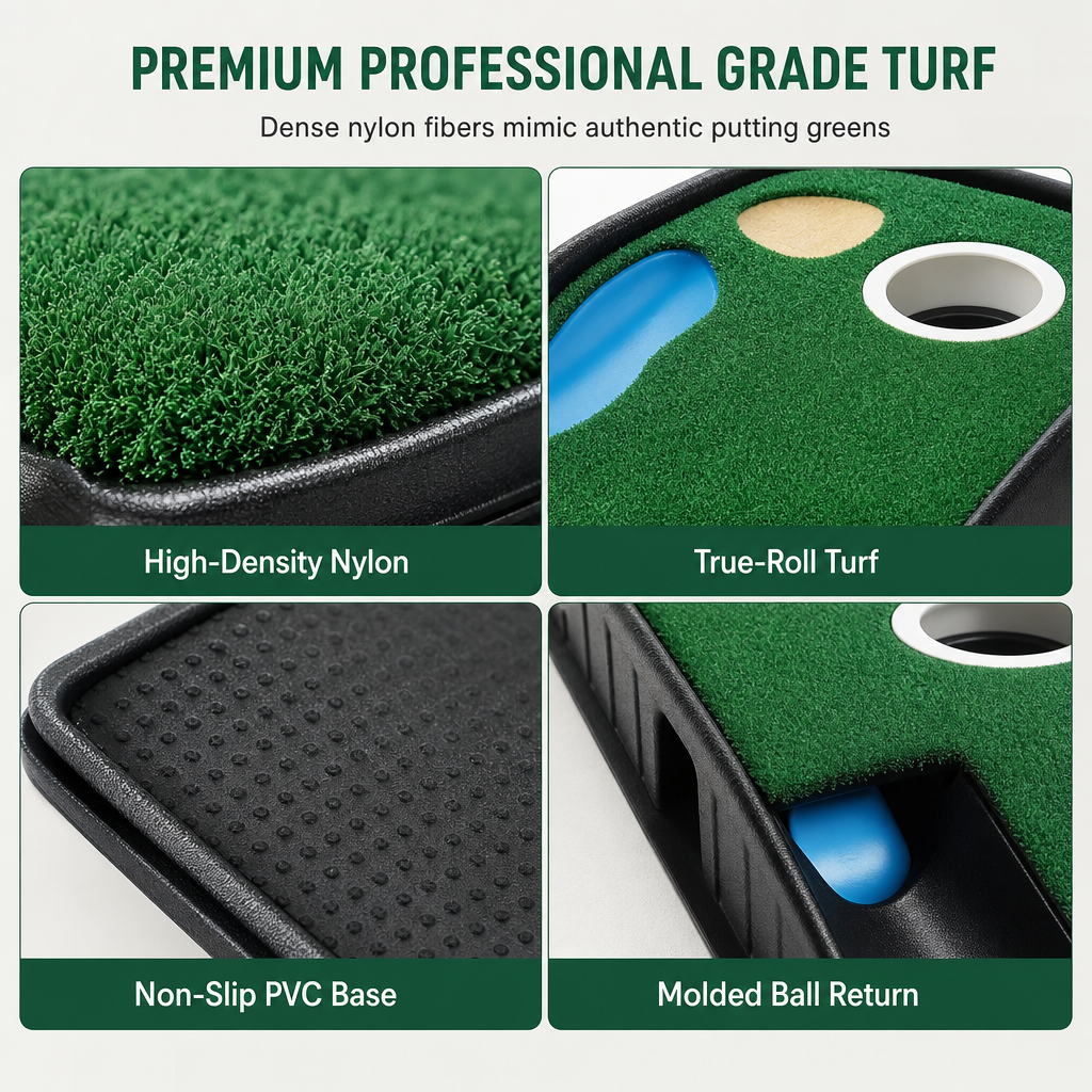 ⛳🎯 3-Hole Portable Putting Practice Green – 8.66FT Indoor & Outdoor Golf Training Mat