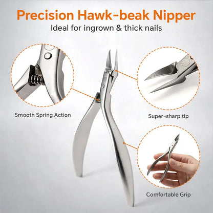 📢50% OFF !! ⏰Stainless Steel Ingrown Toenail Clipper and Dead Skin Nipper 2 Piece Manicure Set