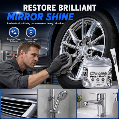 🔥Limited Time Promotion 50% OFF🔥Restore Mirror Shine Instantly! Scratch-Free Chrome Polish Paste