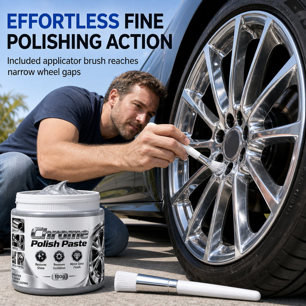 🔥Limited Time Promotion 50% OFF🔥Restore Mirror Shine Instantly! Scratch-Free Chrome Polish Paste