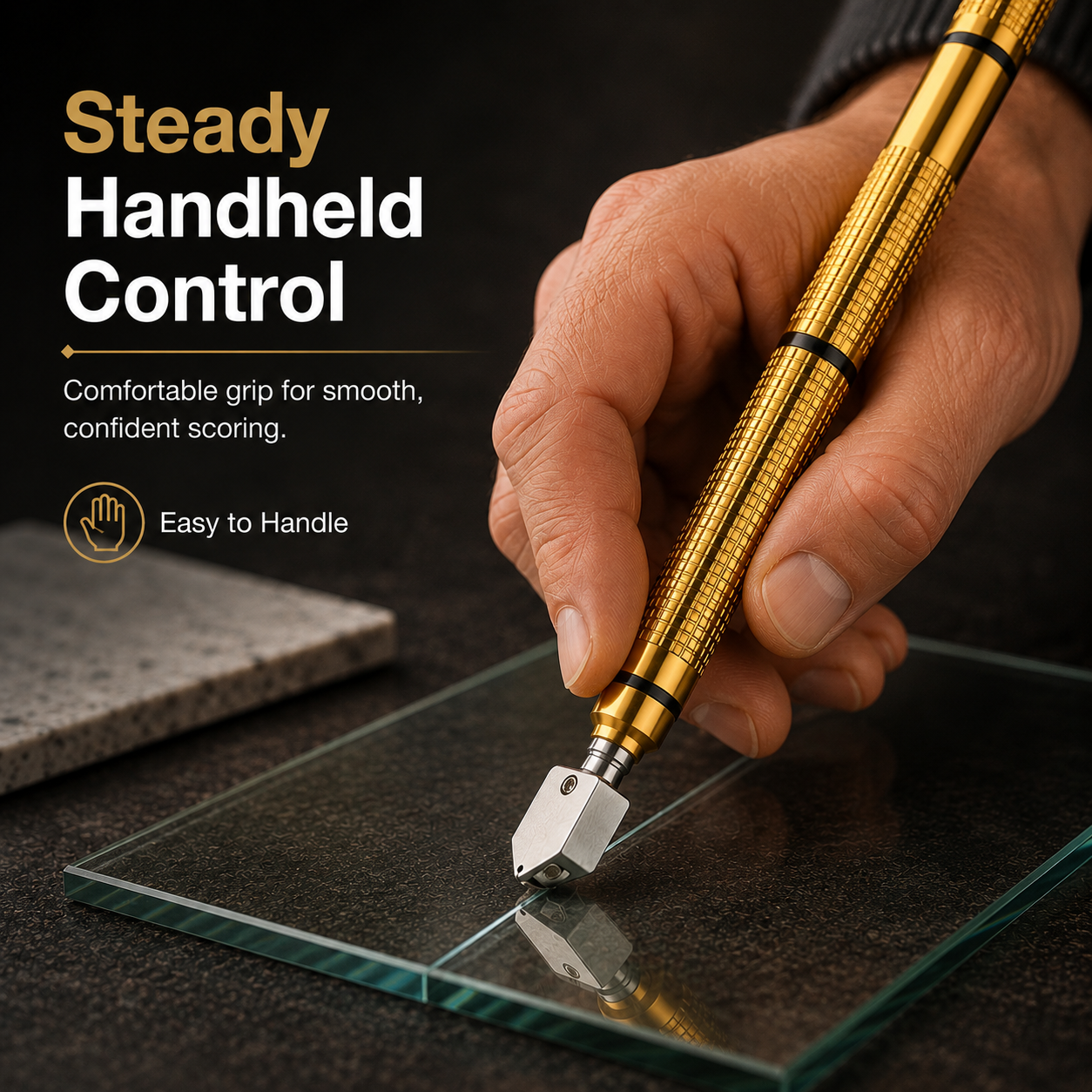 Steady handheld control glass scoring cutter