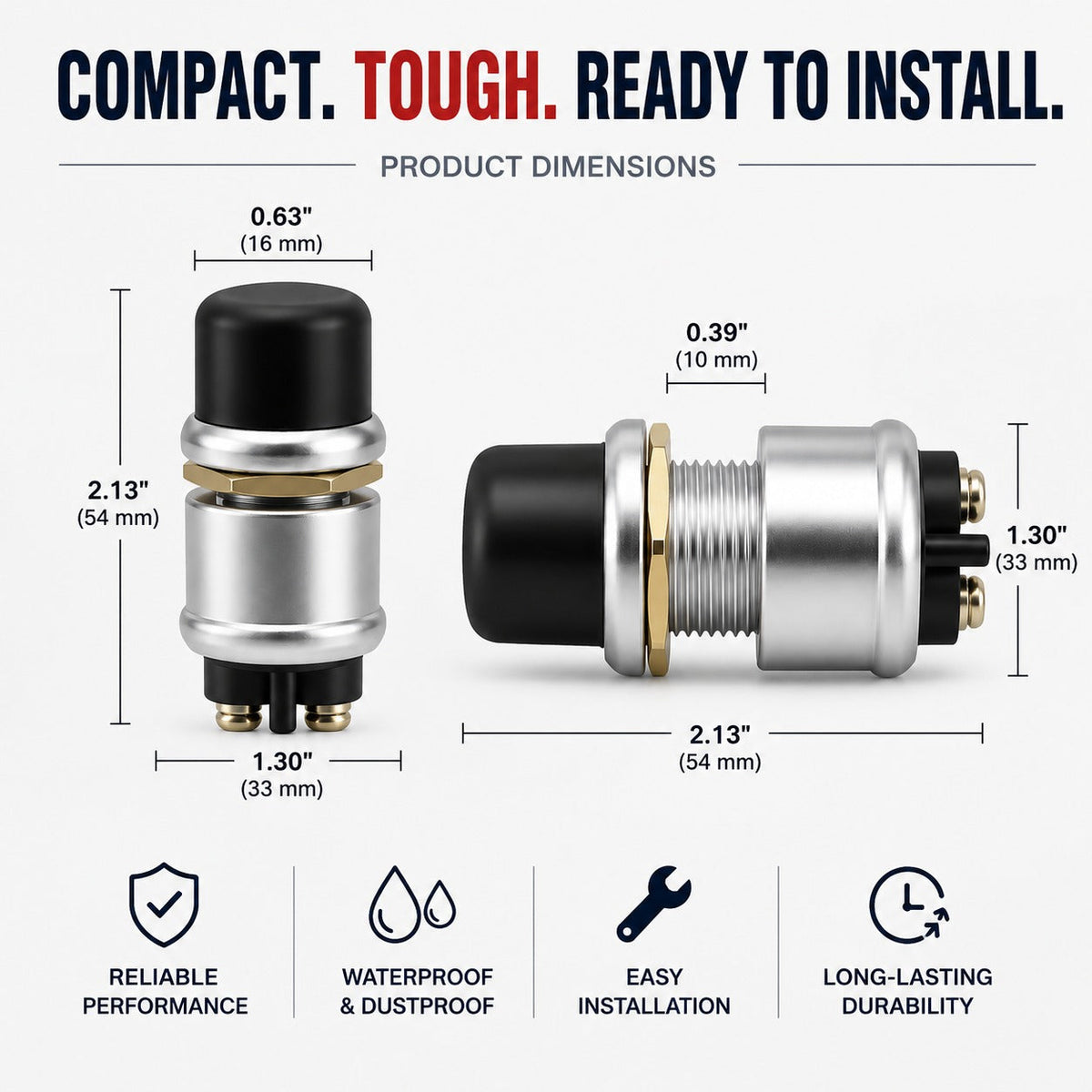 Heavy-Duty Engine Start Push Button Switch