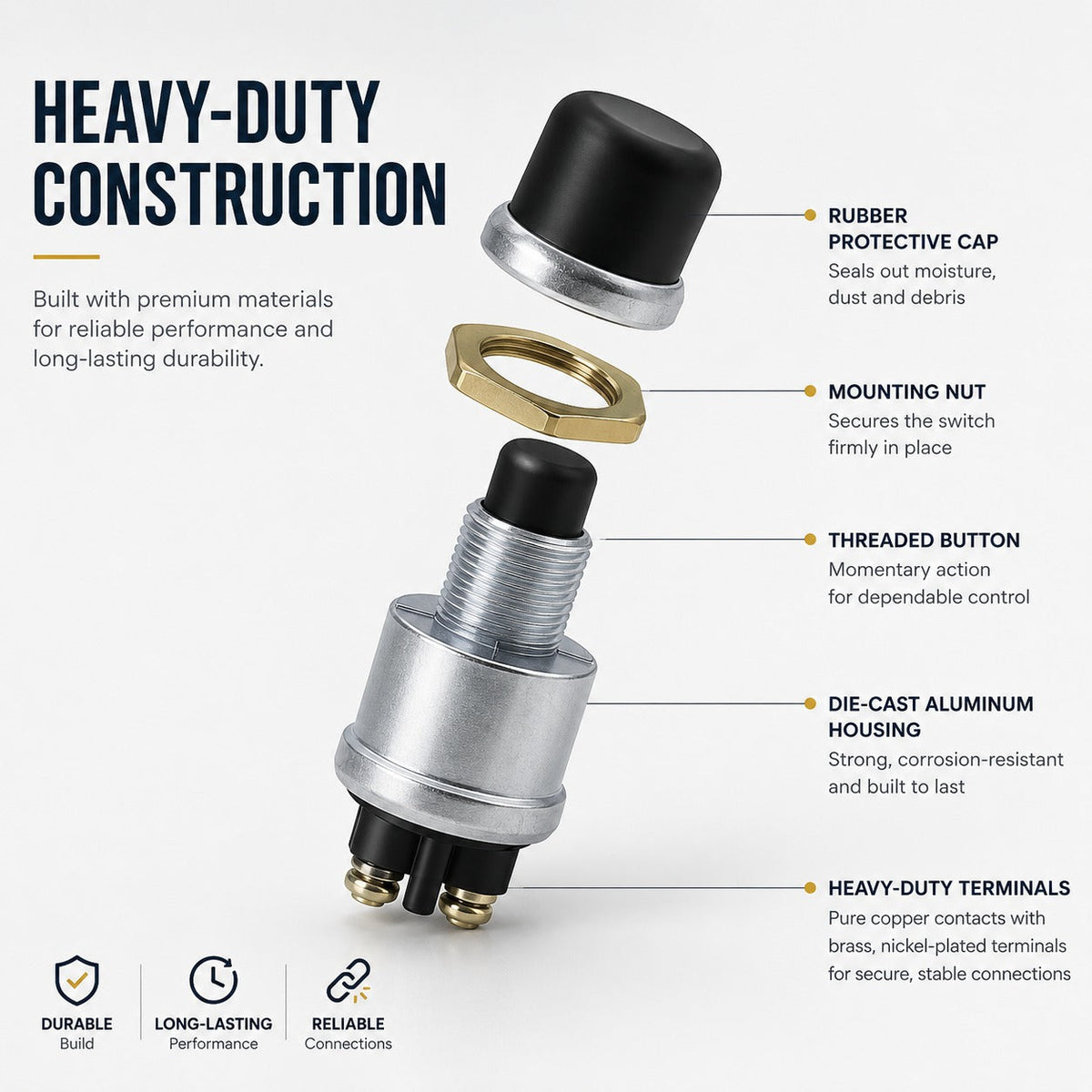 Heavy-Duty Engine Start Push Button Switch