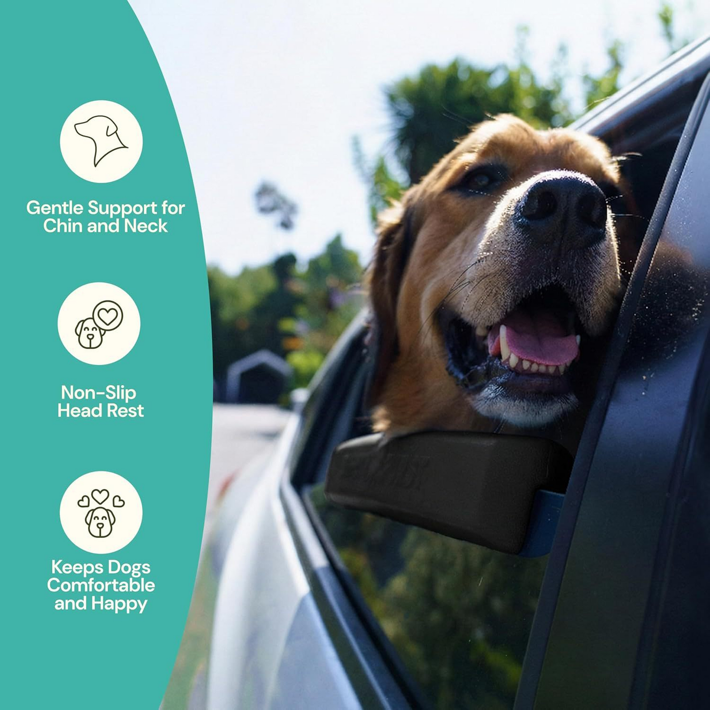 Dog Car Window Chin Rest Cushion – Comfy Head Support for Every Ride
