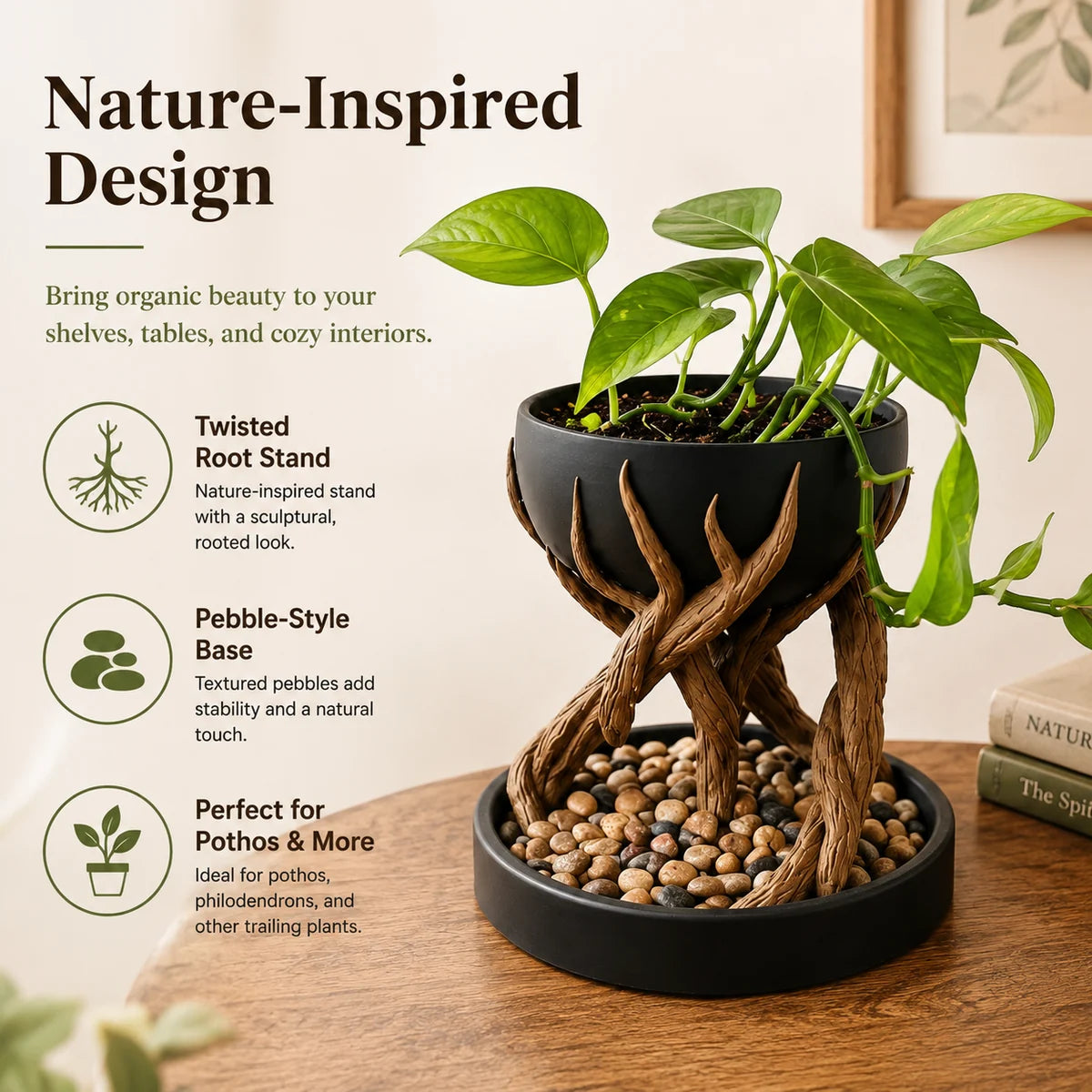 Tree Root Planter twisted root design details