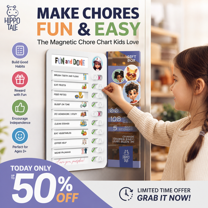 🥳 2026 Best Seller 🥳👧 Over 50,000 Sold! ⭐🏠 50% Off! Kids Chore Chart & Reward System – Reusable Daily Routine Responsibility Board ✨