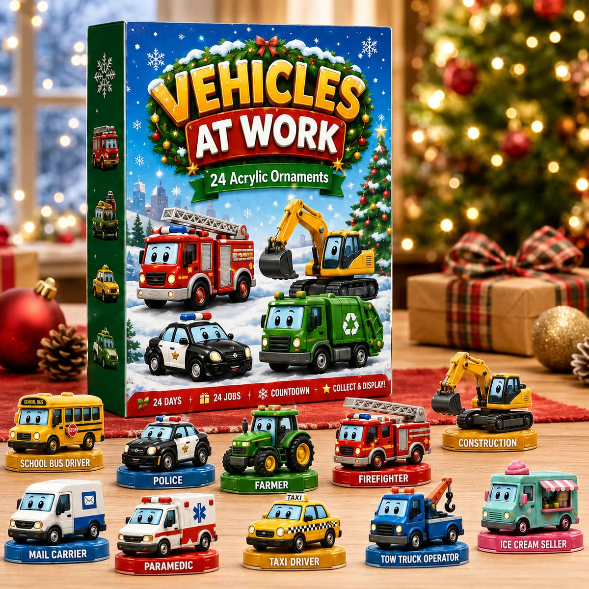 Vehicles At Work Advent Calendar 2026 with collectible vehicles
