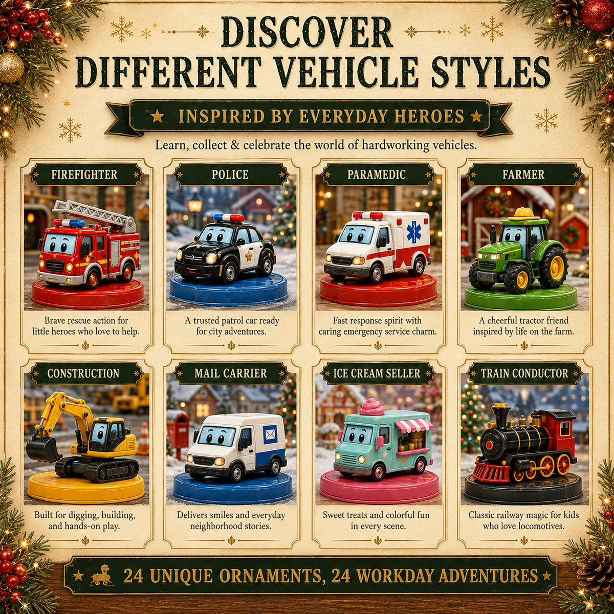 Different Vehicles At Work collectible styles