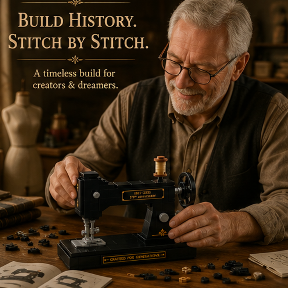 Vintage Sewing Machine Brick Building Set
