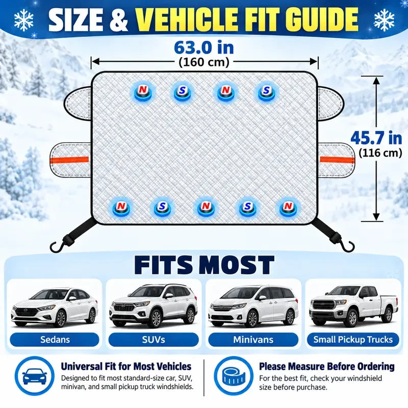 Windshield cover size and vehicle fit guide
