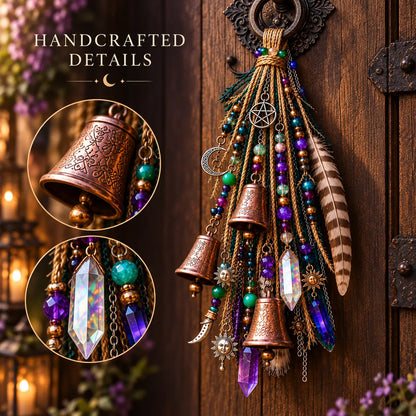 🔮Witchy Door Charm | Bells, Crystals & Celestial Hanging Decor🔮
